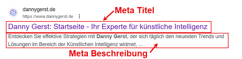 Meta Titel und Meta Beschreibung in der Suchmaschinen Darstellung